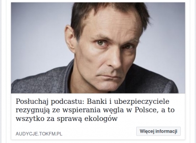 O ubezpieczycielach i sektorze węglowym w Tok.fm