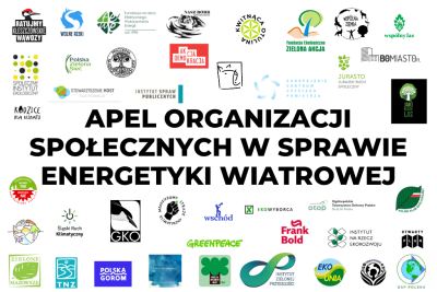 Apel organizacji społecznych w sprawie energetyki wiatrowej