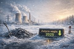 Mroźna zima, mniejsze zużycie węgla i niższy zimowy szczyt mocy
